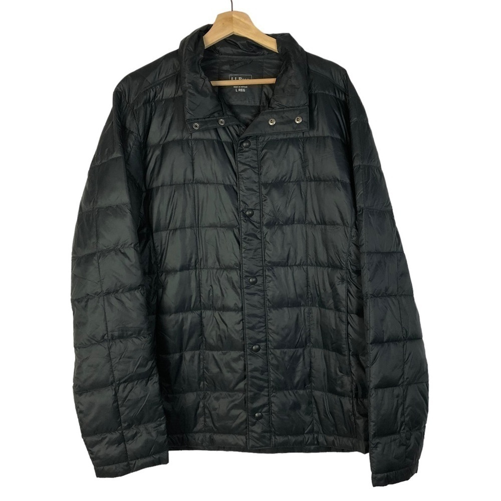L.L. Bean Black Square Quilted Puffer Lightweight Jacket L